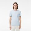 T-Shirts | LACOSTE T-Shirt En Pique Stretch A Col Raye