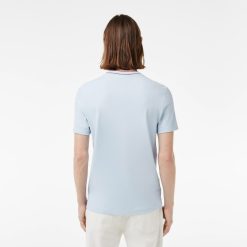 T-Shirts | LACOSTE T-Shirt En Pique Stretch A Col Raye