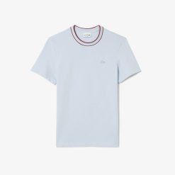 T-Shirts | LACOSTE T-Shirt En Pique Stretch A Col Raye