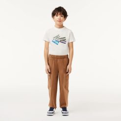 Vetements Garcon | LACOSTE Pantalon Cargo En Gabardine Legere De Coton