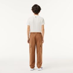 Vetements Garcon | LACOSTE Pantalon Cargo En Gabardine Legere De Coton