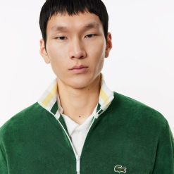 Survetements | LACOSTE Sweatshirt Zippe Paris En Eponge Col Montant