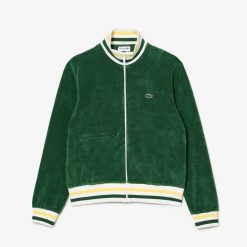 Survetements | LACOSTE Sweatshirt Zippe Paris En Eponge Col Montant