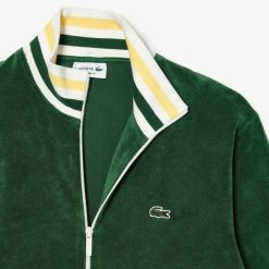 Survetements | LACOSTE Sweatshirt Zippe Paris En Eponge Col Montant