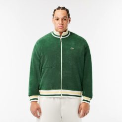 Survetements | LACOSTE Sweatshirt Zippe Paris En Eponge Col Montant