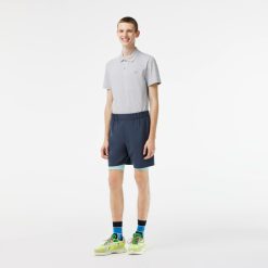 Vetements De Sport | LACOSTE Short Bicolore Homme Lacoste Sport Avec Cycliste Integre