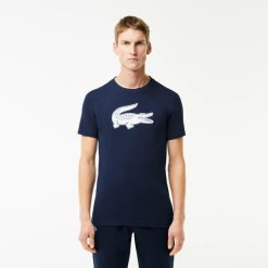 Vetements De Sport | LACOSTE T-Shirt Lacoste Sport En Jersey Respirant Imprime Crocodile 3D