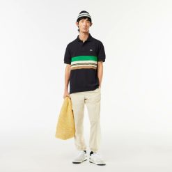 Polos | LACOSTE Polo Fabrique En France Avec Bandes Contrastees