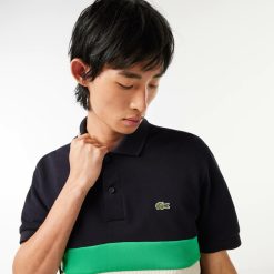 Polos | LACOSTE Polo Fabrique En France Avec Bandes Contrastees