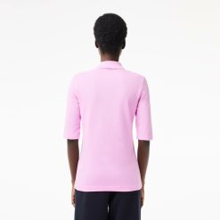 Polos | LACOSTE Polo Lacoste Slim Fit A Manches Trois-Quarts En Coton Souple