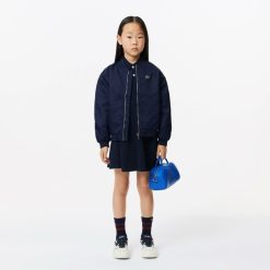 Vetements Fille | LACOSTE Robe Polo Fille Lacoste Avec Taille Cintree En Pique Stretch