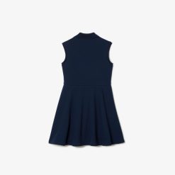 Vetements Fille | LACOSTE Robe Polo Fille Lacoste Avec Taille Cintree En Pique Stretch