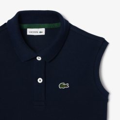 Vetements Fille | LACOSTE Robe Polo Fille Lacoste Avec Taille Cintree En Pique Stretch