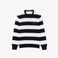 Pullovers | LACOSTE Pull Homme Raye Lacoste En Jersey De Coton Biologique