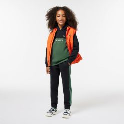 Vetements Garcon | LACOSTE Sweatshirt A Capuche Enfant Lacoste En Molleton Coton Biologique