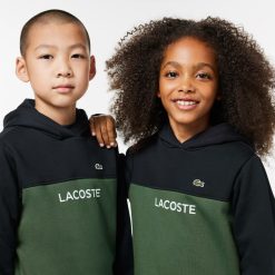 Vetements Garcon | LACOSTE Sweatshirt A Capuche Enfant Lacoste En Molleton Coton Biologique