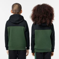 Vetements Garcon | LACOSTE Sweatshirt A Capuche Enfant Lacoste En Molleton Coton Biologique