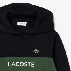 Vetements Garcon | LACOSTE Sweatshirt A Capuche Enfant Lacoste En Molleton Coton Biologique