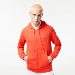 Sweatshirts | LACOSTE Sweatshirt Jogger Zippe Homme En Molleton Lacoste Avec Poche Kangourou