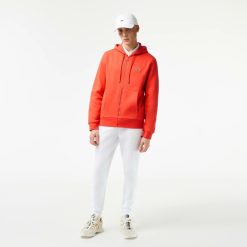 Sweatshirts | LACOSTE Sweatshirt Jogger Zippe Homme En Molleton Lacoste Avec Poche Kangourou