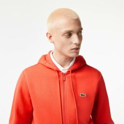 Sweatshirts | LACOSTE Sweatshirt Jogger Zippe Homme En Molleton Lacoste Avec Poche Kangourou