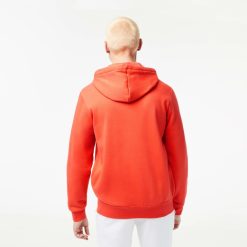 Sweatshirts | LACOSTE Sweatshirt Jogger Zippe Homme En Molleton Lacoste Avec Poche Kangourou