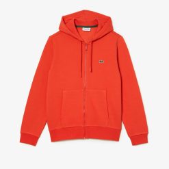 Sweatshirts | LACOSTE Sweatshirt Jogger Zippe Homme En Molleton Lacoste Avec Poche Kangourou