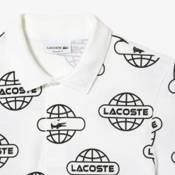 Polos | LACOSTE Lacoste Movement Polo Imprime Mappemonde En Pique Ultralight