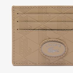 Portefeuilles & Petite Maroquinerie | LACOSTE Porte-Cartes Nomogramme Avec Imprime Monogramme En Cuir