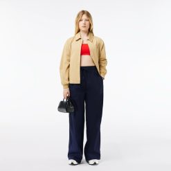 Pantalons & Shorts | LACOSTE Pantalon Large Oversize En Coton Melange