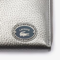 Portefeuilles & Petite Maroquinerie | LACOSTE Portefeuille Zippe Femme Lacoste Avec Plaque Metallique