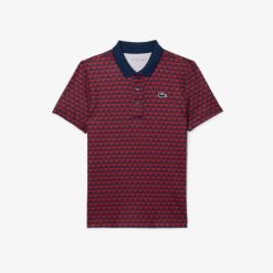 Vetements De Sport | LACOSTE Polo Golf Imprime Ultra-Dry Anti-Uv