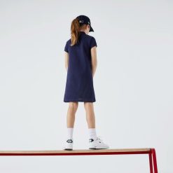 Vetements Fille | LACOSTE Robe Polo Fille En Pique De Coton Uni