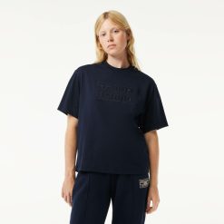 T-Shirts | LACOSTE T-Shirt Oversize En Coton Broderie Tennis