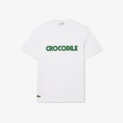 T-Shirts | LACOSTE T-Shirt En Jersey De Coton Message Effet Pique