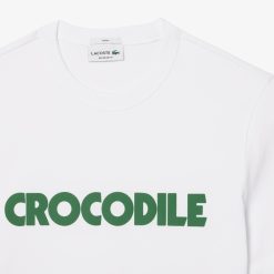 T-Shirts | LACOSTE T-Shirt En Jersey De Coton Message Effet Pique