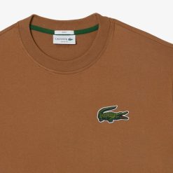 T-Shirts | LACOSTE T-Shirt Unie Loose Fit Avec Grand Crocodile Coton Epais