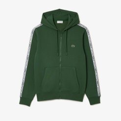 Sweatshirts | LACOSTE Sweatshirt Zippe A Capuche Jogger Homme Classic Fit Avec Bandes Siglees