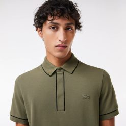 Polos | LACOSTE Polo Smart Paris En Coton Stretch Lisere Contraste