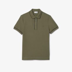 Polos | LACOSTE Polo Smart Paris En Coton Stretch Lisere Contraste