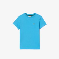 Vetements Fille | LACOSTE T-Shirt Uni En Jersey De Coton