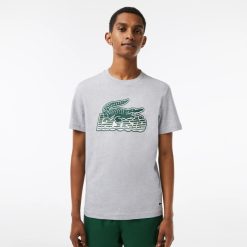 T-Shirts | LACOSTE T-Shirt Homme Lacoste Imprime En Jersey De Coton