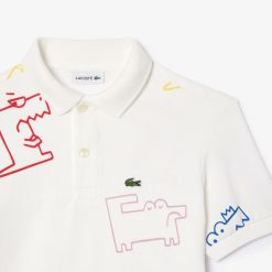 Vetements Fille | LACOSTE Polo En Mini Pique Avec Imprime Crocodile