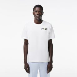 T-Shirts | LACOSTE T-Shirt En Jersey De Coton Epais Avec Imprime Dos