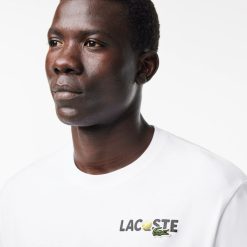 T-Shirts | LACOSTE T-Shirt En Jersey De Coton Epais Avec Imprime Dos