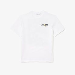 T-Shirts | LACOSTE T-Shirt En Jersey De Coton Epais Avec Imprime Dos