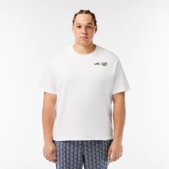 T-Shirts | LACOSTE T-Shirt En Jersey De Coton Epais Avec Imprime Dos