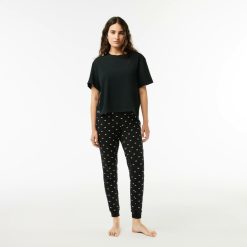 Sous-Vetements Et Vetements D'Interieur | LACOSTE Ensemble De Pyjama Avec Pantalon A Motif Crocodile