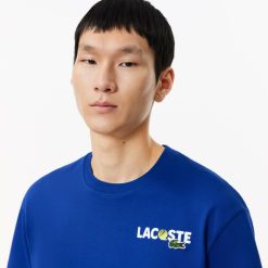 T-Shirts | LACOSTE T-Shirt En Jersey De Coton Epais Avec Imprime Dos