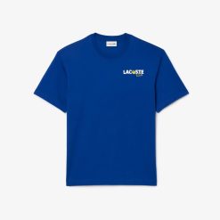 T-Shirts | LACOSTE T-Shirt En Jersey De Coton Epais Avec Imprime Dos